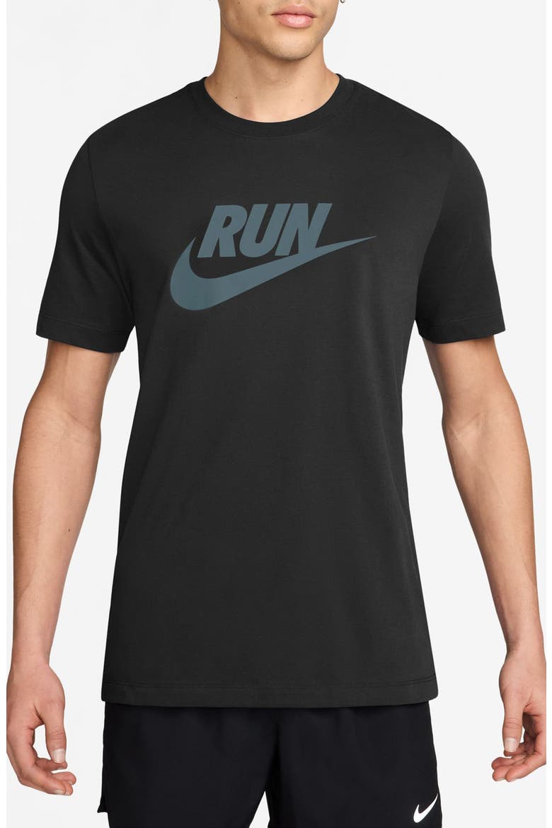 Dri-FIT Running T-Shirt, Main, color, BLACK/ MINERAL SLATE