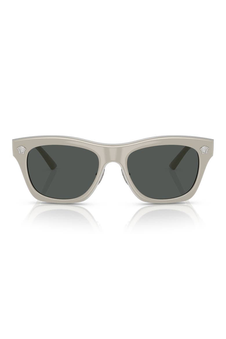 53mm Rectangular Sunglasses, Main, color, LIGHT GREY