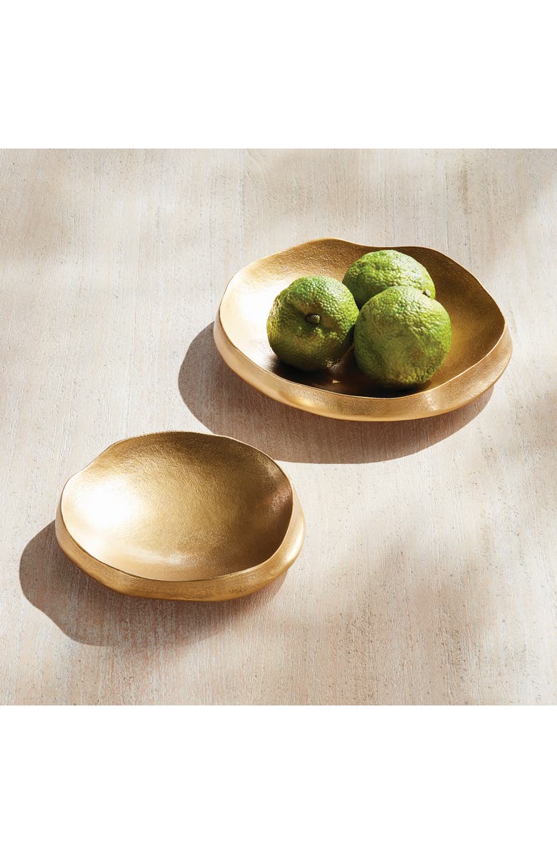 Napa Home & Garden Nico Decorative Bowls, Set of 2 - Gold Cast Aluminum, Alternate, color, Gold
