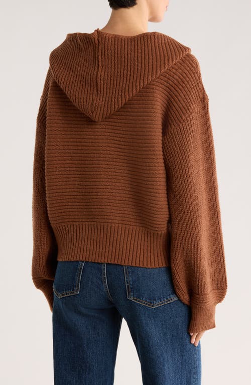 Patrizia Luca Double Zip Hooded Cardigan In Brown