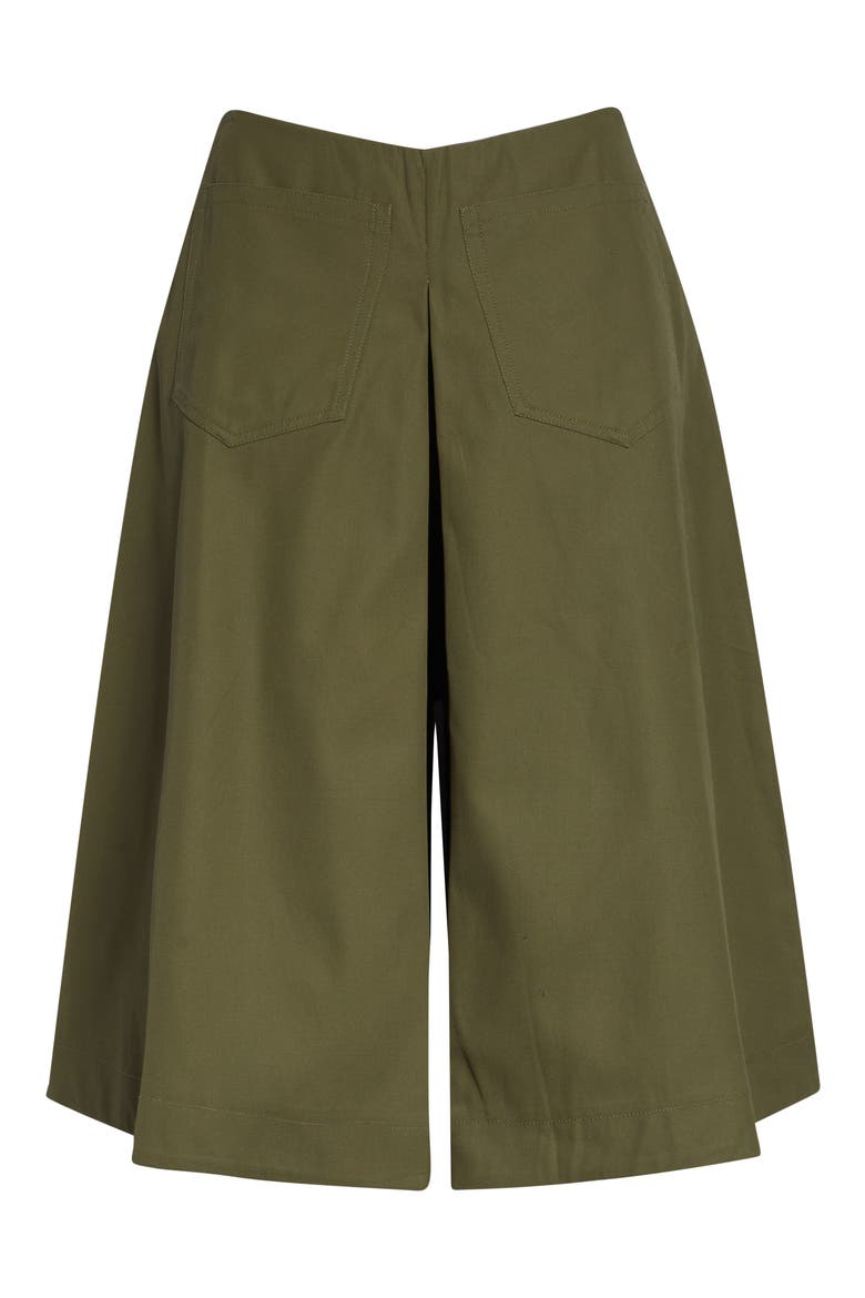 Louise Pleated Cotton Shorts, Alternate, color, LEAF