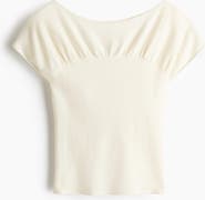 H&M Gathered Cap-sleeved Top