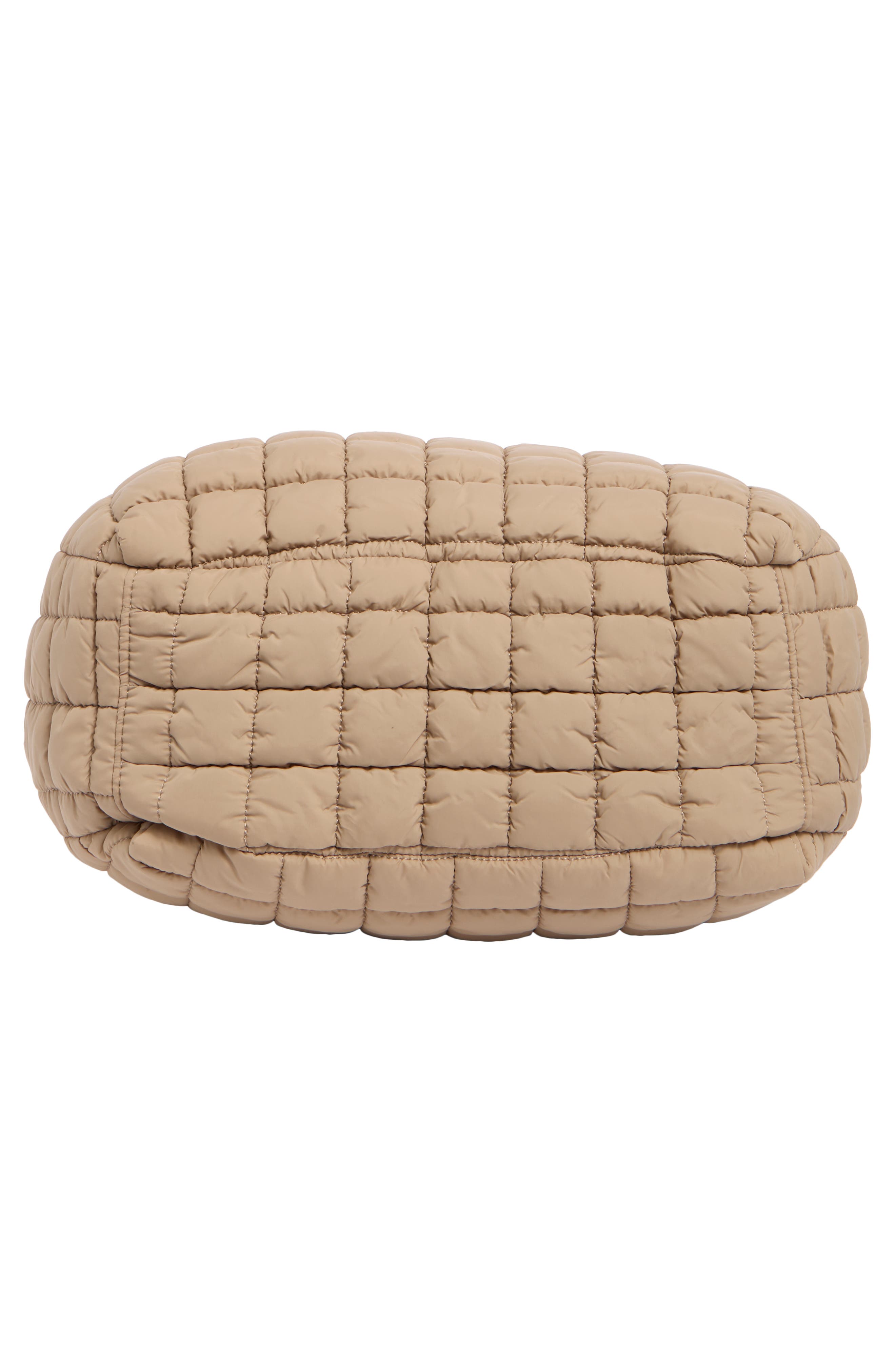 URBAN EXPRESSIONS HANDBAGS Square Quilt Nylon Hobo Bag, Alternate, color, Natural