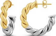 SHYMI Two Tone Twist Hoop Earrings
