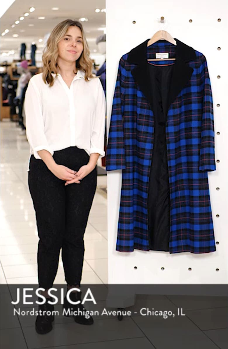 Ruth Plaid Contrast Collar Coat, sales video thumbnail