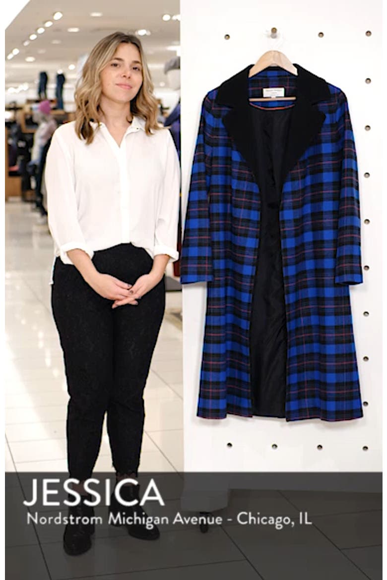 Ruth Plaid Contrast Collar Coat video