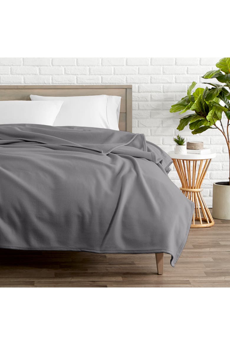 Lightweight Polar Fleece Blanket, Alternate, color, Grey