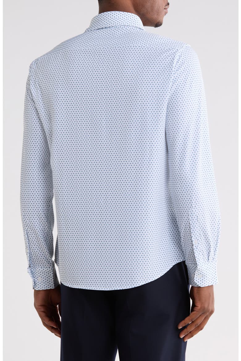 Geo Tech Long Sleeve Button-Up Shirt, Alternate, color, WHITE