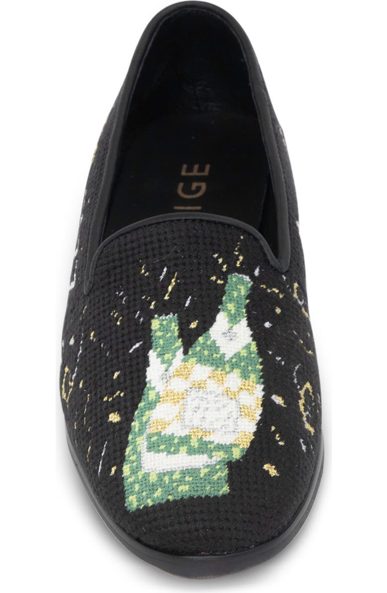 ByPaige Needlepoint Champagne Flat, Alternate, color, Black