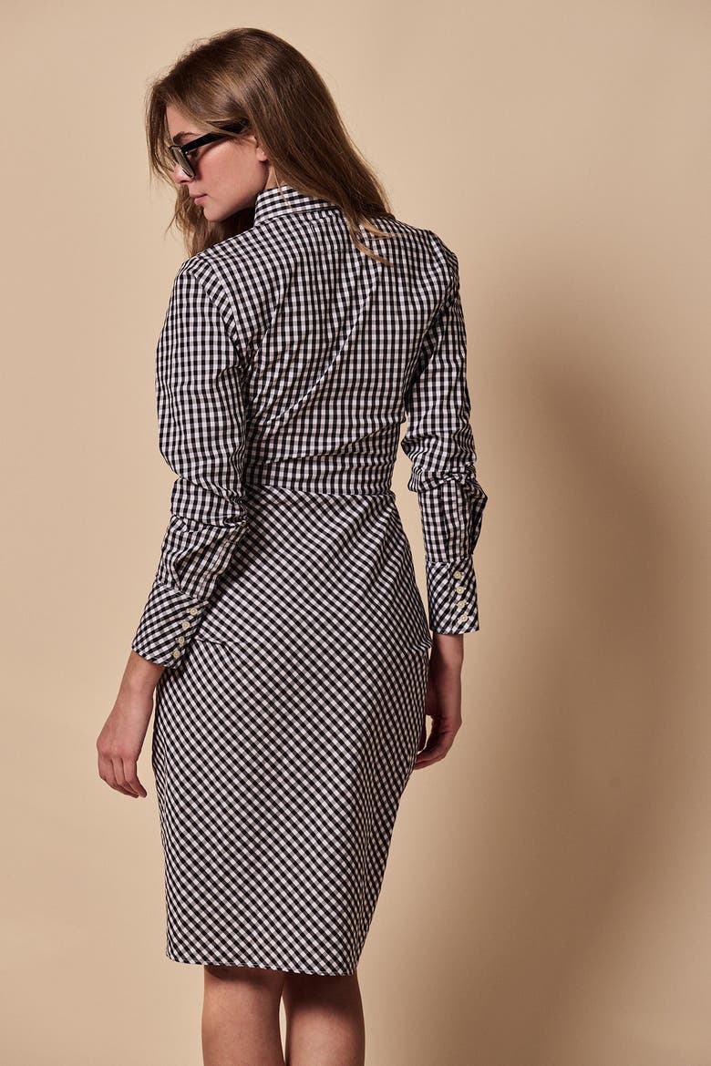 The Wrap Front Dress, Alternate, color, Black Check