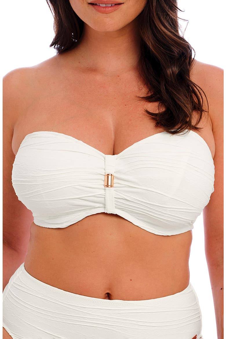 Beach Waves Underwire Bandeau Bikini Top, Main, color, LINEN