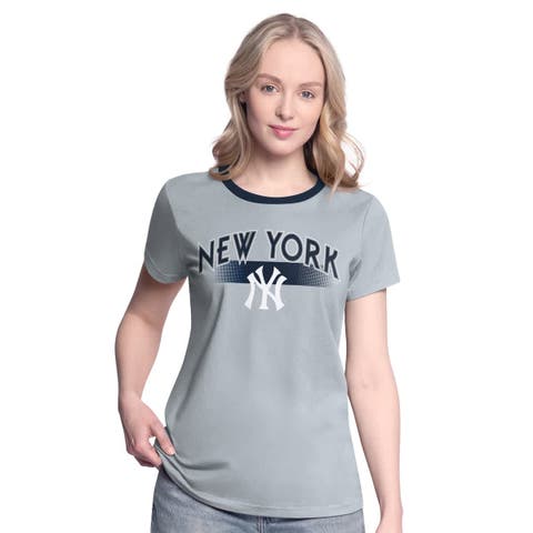 Women's G-III 4Her by Carl Banks  Gray New York Yankees Pitch T-Shirt