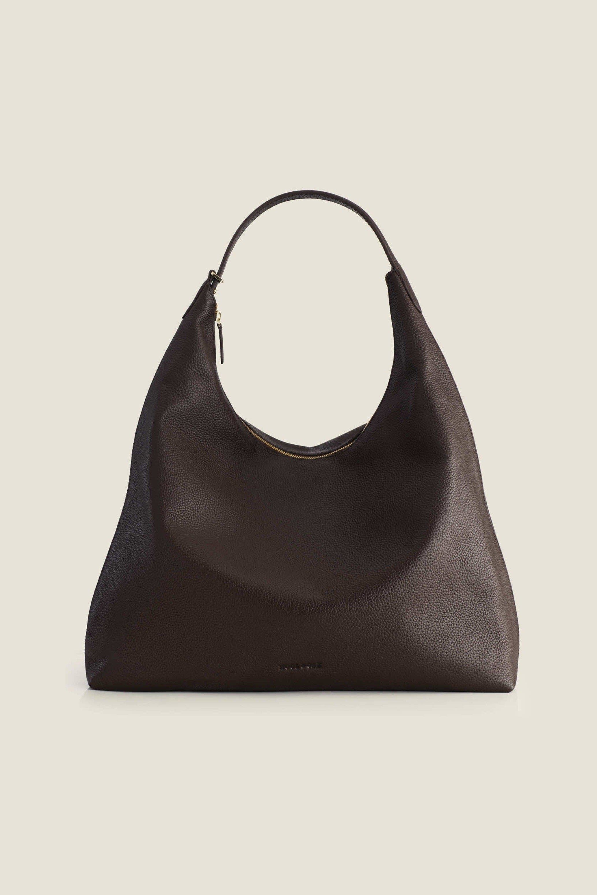 Hobo Relaxed Organized Leather Shoulder Bag, Main, color, Chocolate