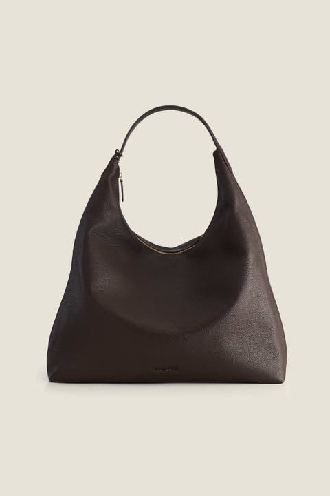Hobo Relaxed Organized Leather Shoulder Bag