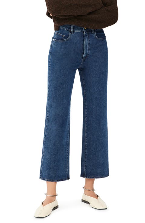 Hepburn High Waist Ankle Wide Leg Jeans
