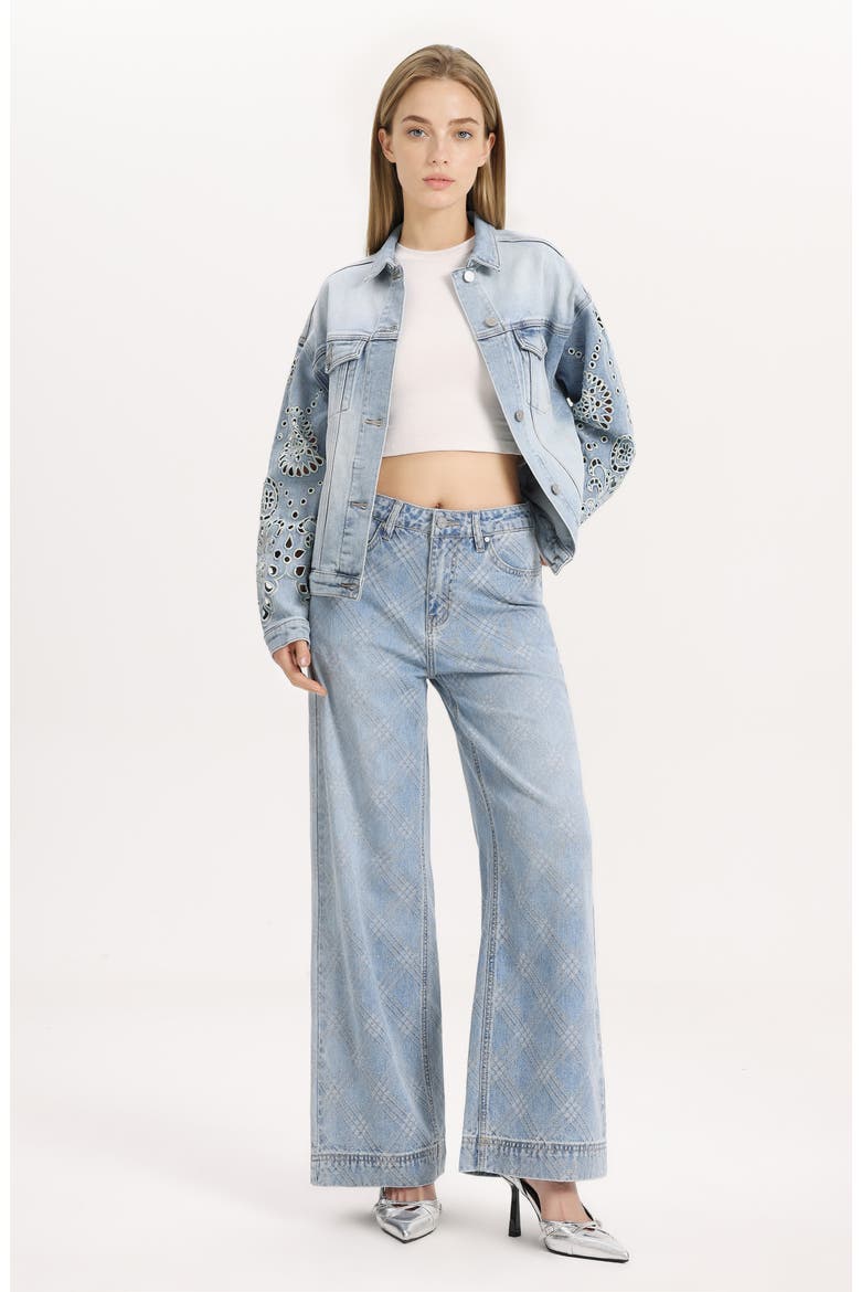 Embroidered Denim Jacket, Alternate, color, GAIA