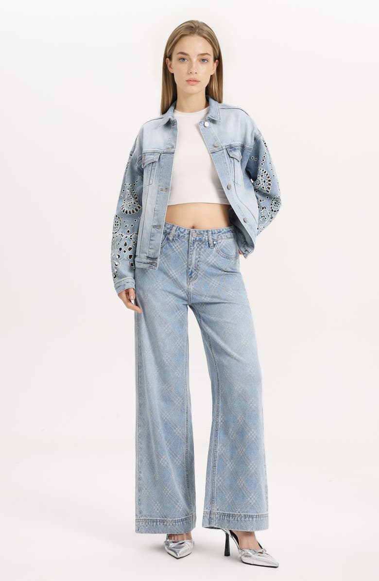Bayeas Embroidered Denim Jacket, Alternate, color, Gaia
