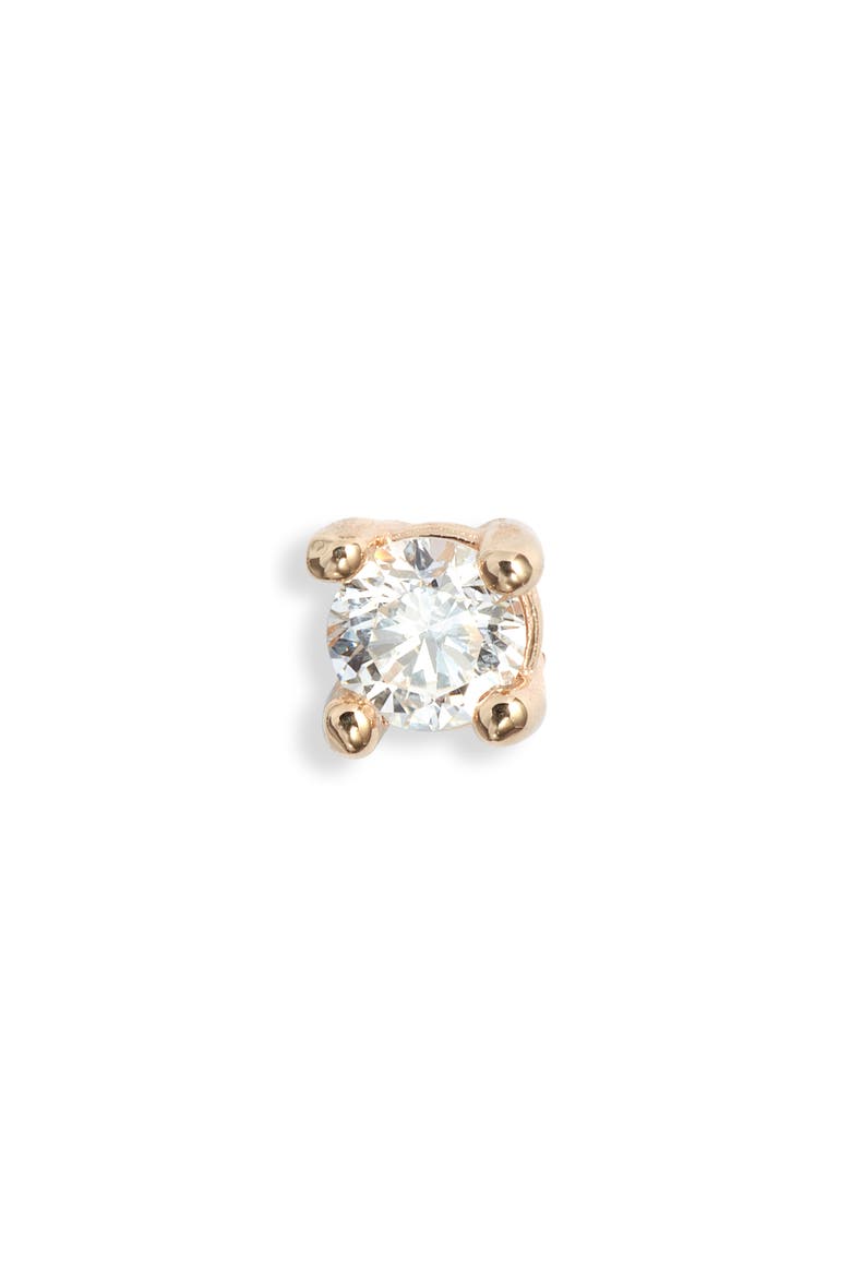 Classic Prong Single Diamond Stud Earring, 0.03ct, Main, color, YELLOW GOLD