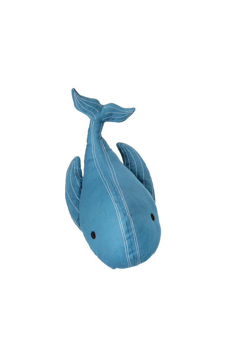 Blue Whale Cotton Blend Mini Accent Pillow 8" x 16", Alternate, color, Blue