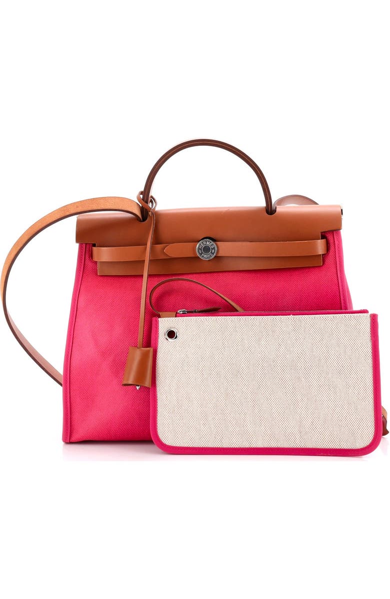 Pre-Owned Hermes Herbag Zip Berline Vache Canvas and Leather 31, Alternate, color, Rose Pourpre