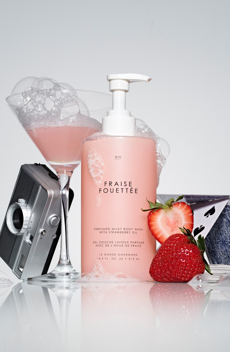 LE MONDE GOURMAND Fraise Fouettée Perfumed Milky Body Wash, Alternate, color,