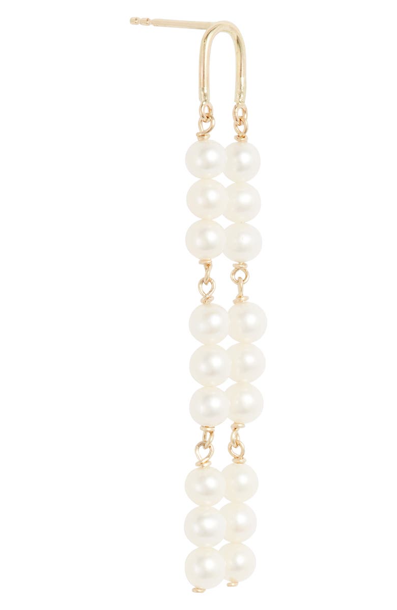 Poppy Finch 14K Gold Arch Pearl Earrings, Alternate, color, 