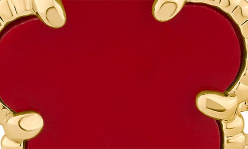 Cz By Kenneth Jay Lane Stone Clover & Cubic Zirconia Wrap Ring In Red/clear Gold
