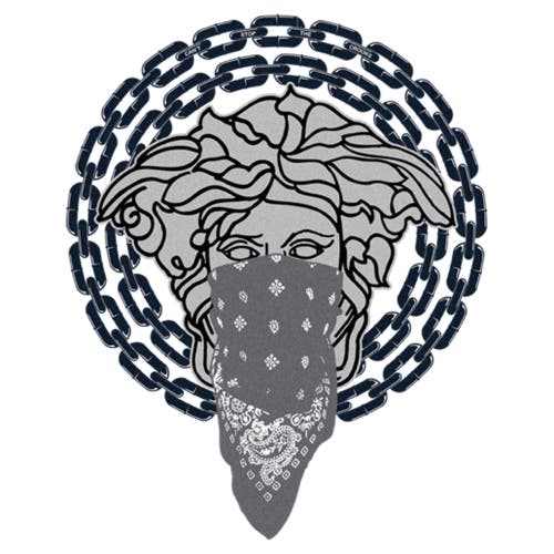 Crooks & Castles Medusa Black Chains Graphic T-shirt In White