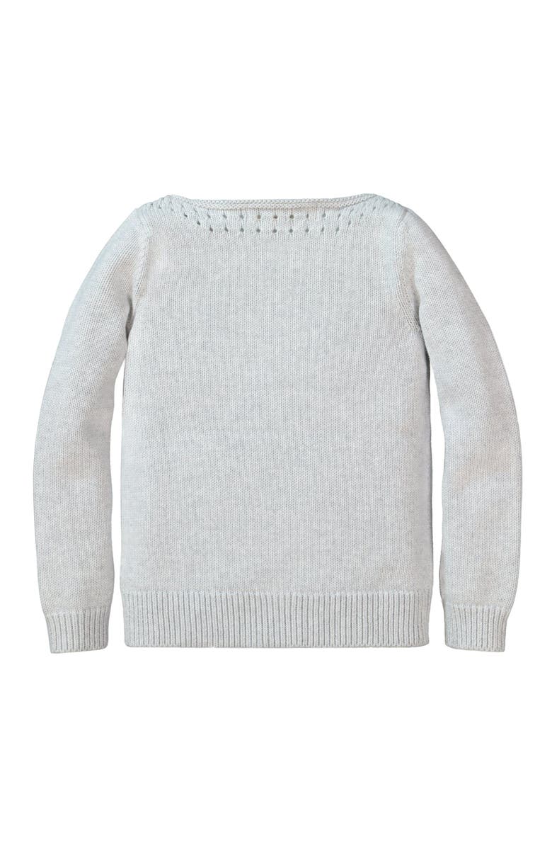 Hope & Henry Baby Girls' Organic Pointelle Detail Sweater, Infant, Alternate, color, Light Grey Heather
