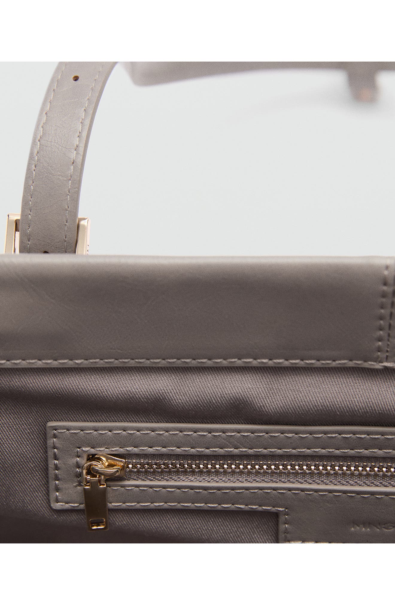 MANGO Buckles Faux Leather Shoulder Bag, Alternate, color, 