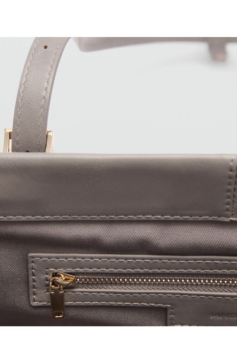 MANGO Buckles Faux Leather Shoulder Bag, Alternate, color,