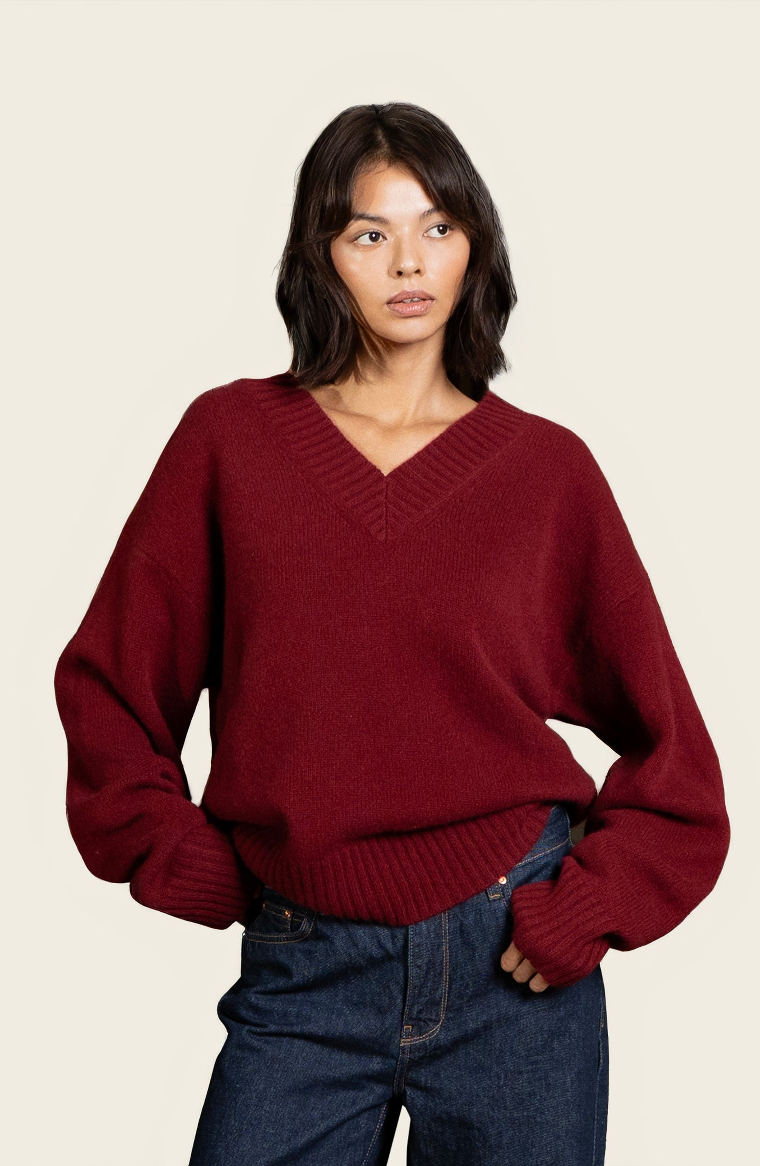 Francesca Cashmere V-Neck Sweater - image 3