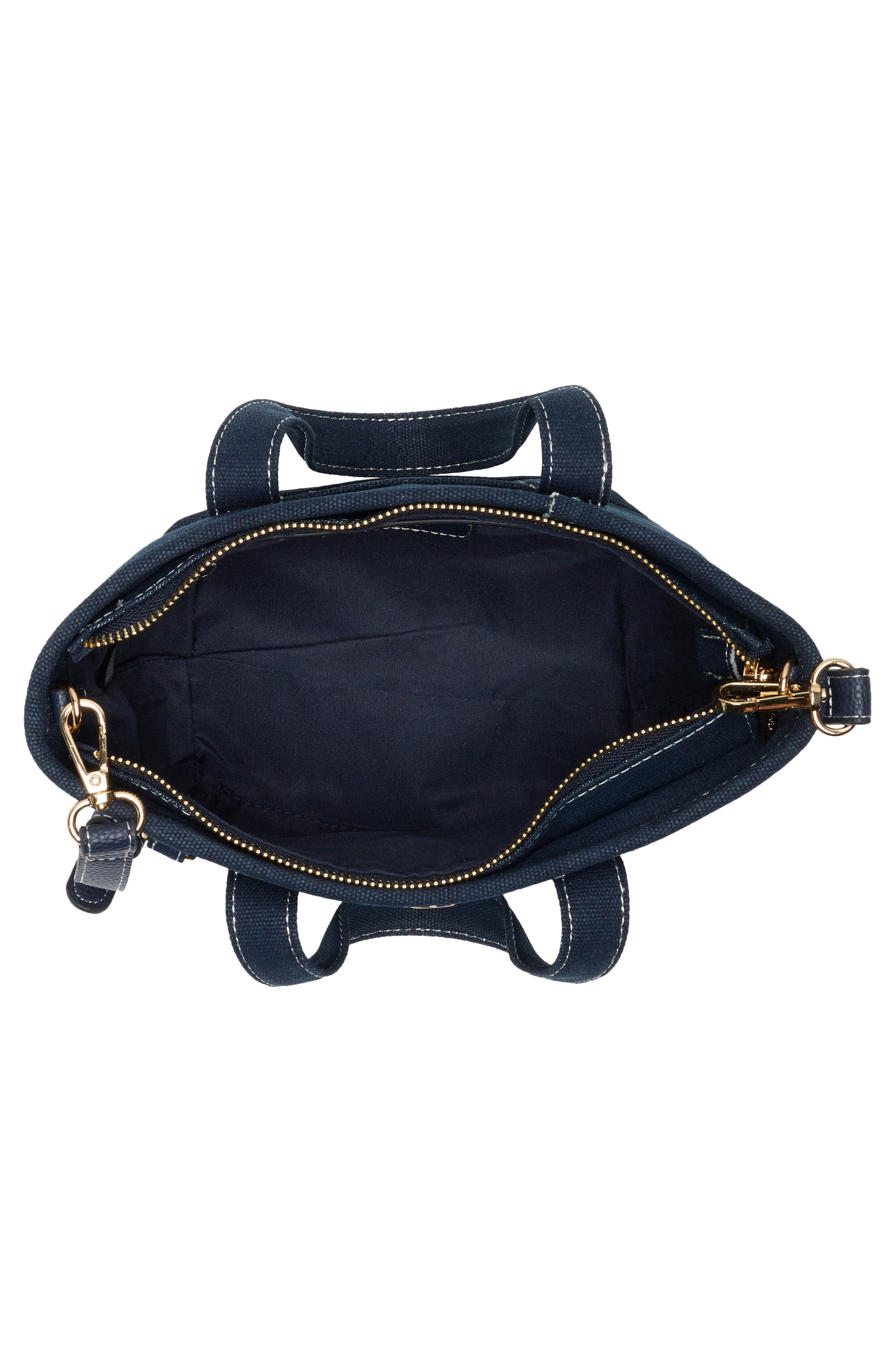 Small Convertible Denim Twill Satchel with Accessories, Alternate, color, NAVY