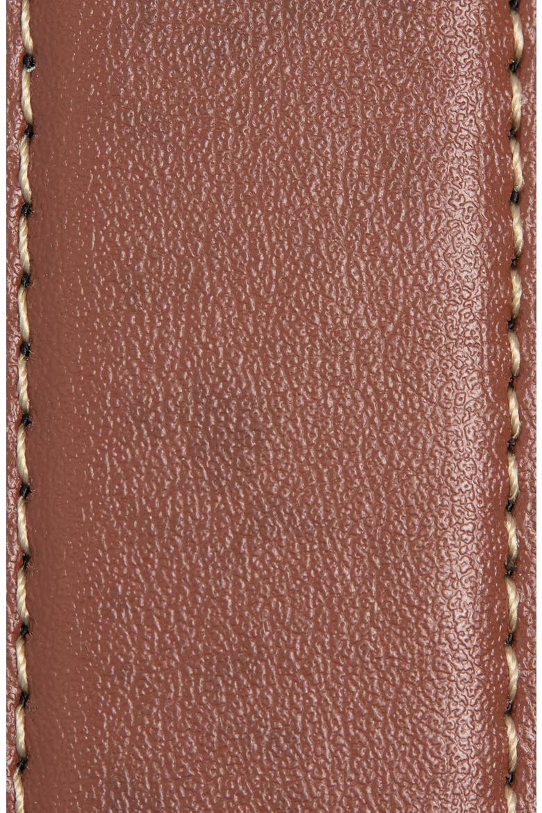 Square Buckle Leather Belt, Alternate, color, BLACK/ COGNAC