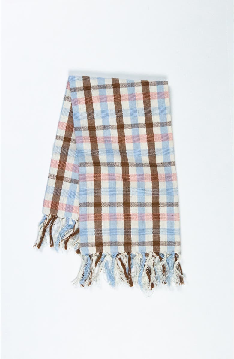 Archive New York Handwoven Classic Cotton Kitchen Towel, Main, color, Brown And Blue