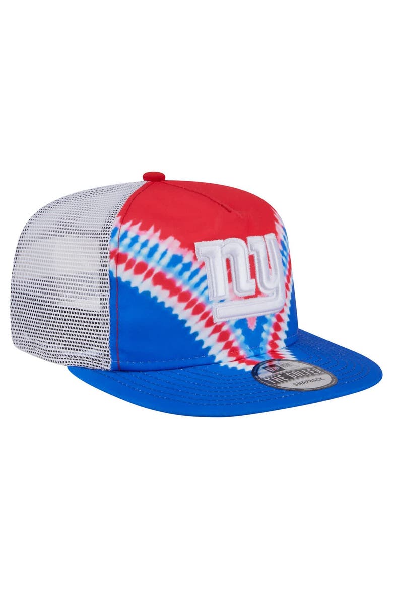 Men's New Era Red/Royal New York Giants Throwback Dye Golfer Snapback Hat, Alternate, color, Red