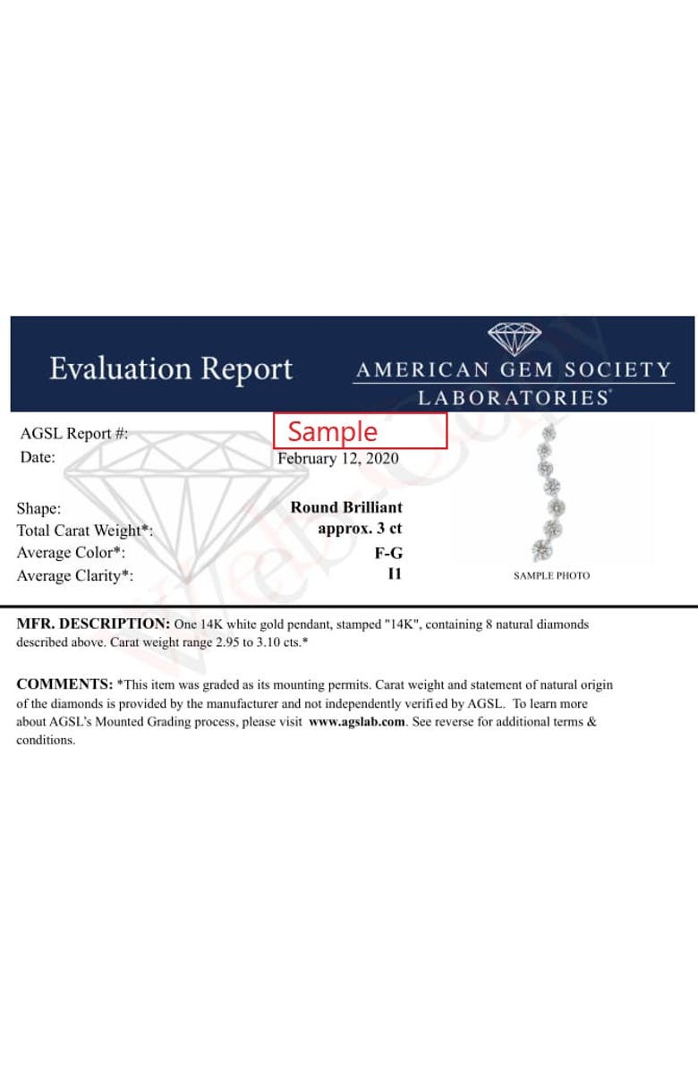 Haus of Brilliance AGS Certified 14k White Gold 3.0 Ctw Diamond Journey 18" Pendant Necklace, Alternate, color, White