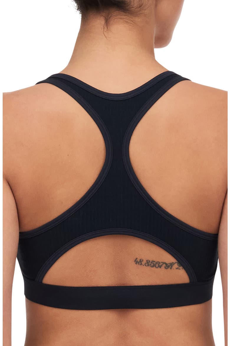 Cotton Comfort Racerback Organic Cotton Bralette, Alternate, color, BLACK