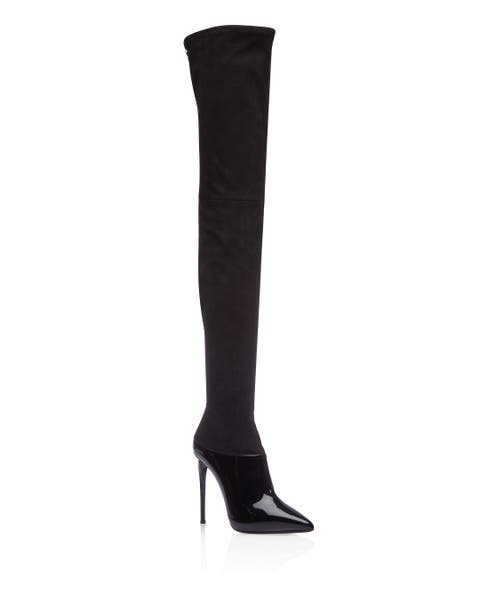 Suede & Patent Hi-heel Over The Knee Thigh-high Boots Women