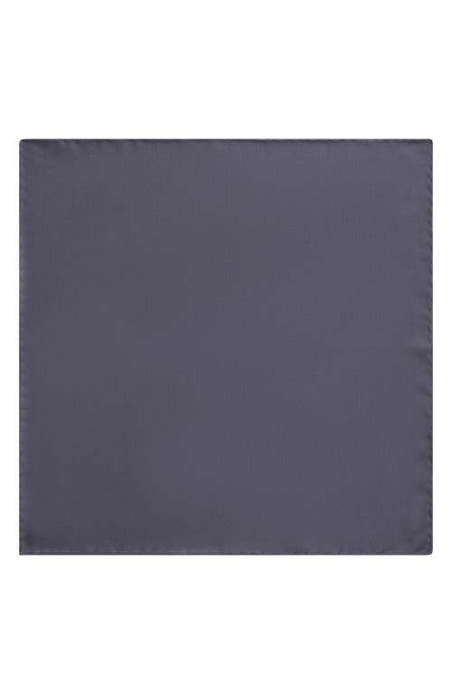 Thom Sweeney Silk Pocket Square In Gray