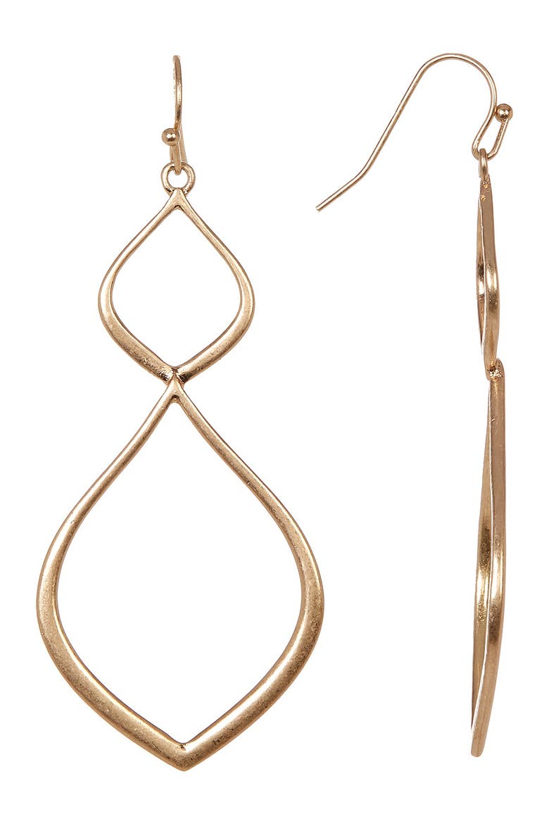 Interweave Earrings, Main, color, WORN GOLD