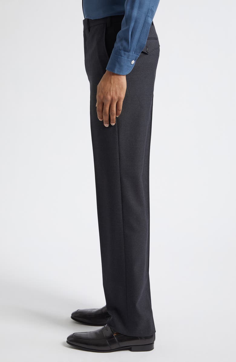 J. Mueser Waverly High Twist Virgin Wool Trousers, Alternate, color, Charcoal