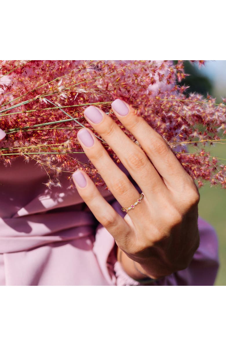 Julianna B. Gemstone & Diamond Eternity Ring 10k, Alternate, color, Created Ruby