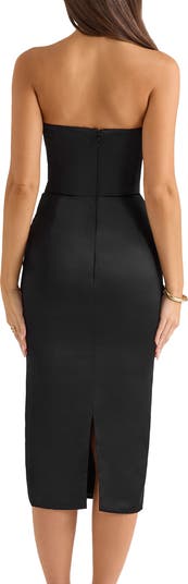 Santana Strapless Satin Cocktail Dress