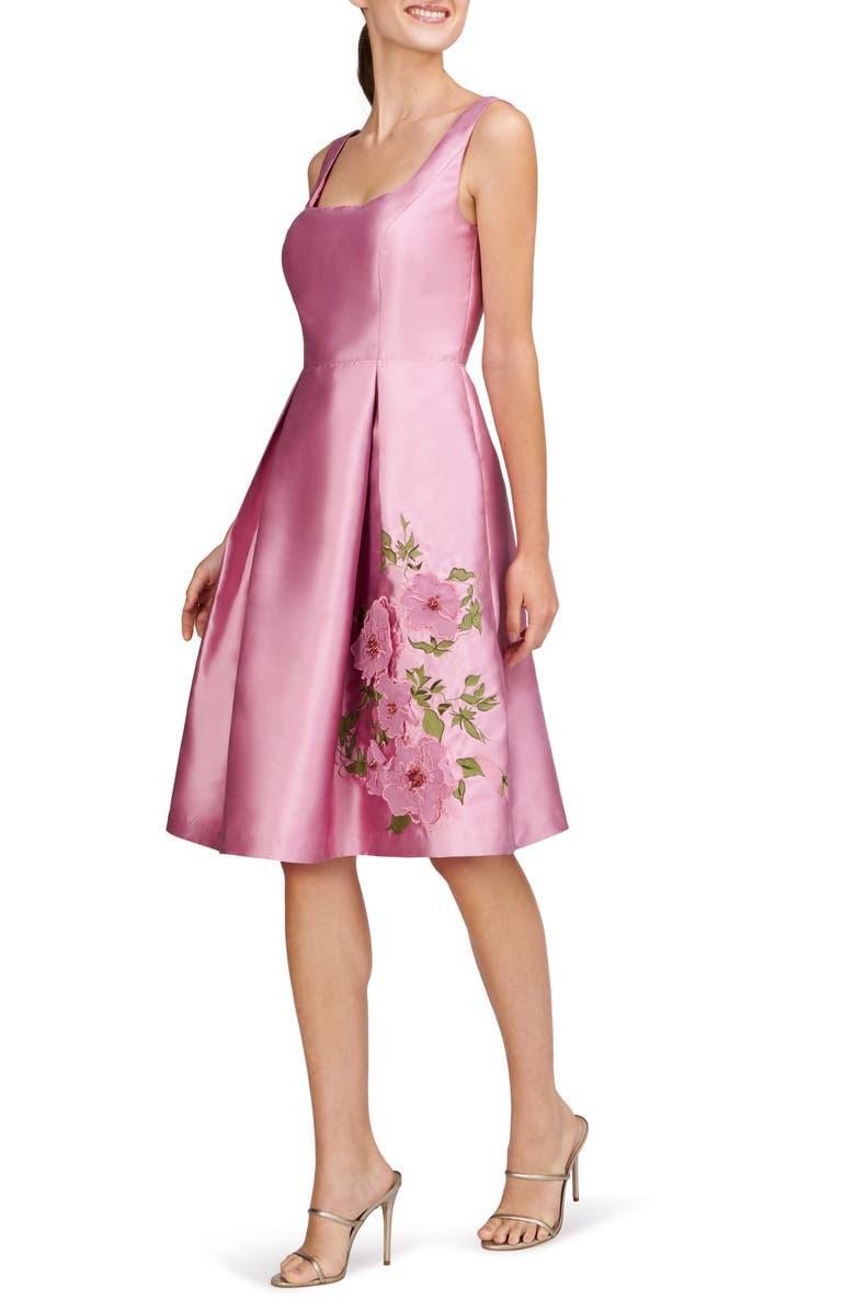 Kay Unger Rebekah Sleeveless Satin Cocktail Dress, Alternate, color, Berry Sorbet