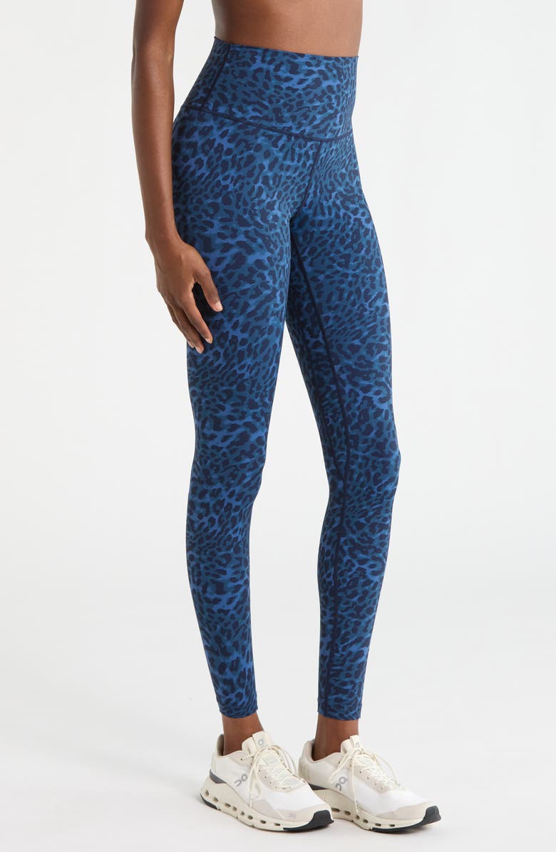 MPG Print Sculpt Leggings, Alternate, color, Navy Blazer Leopard