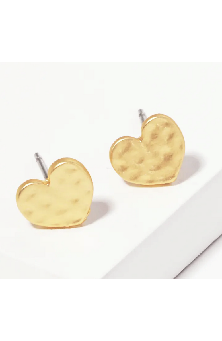 Erin McDermott Jewelry With Love Hammered Gold Heart Earrings, Main, color, 