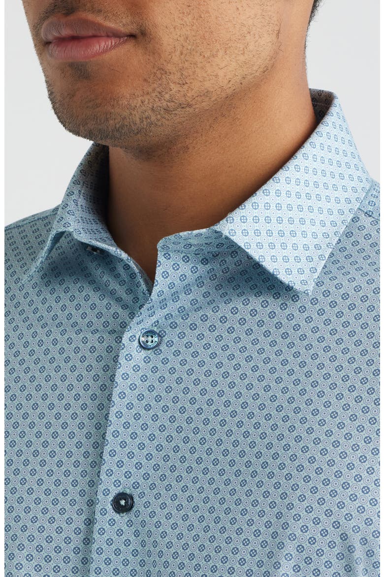 James OoohCotton® Geo Print Button-Up Shirt, Alternate, color, SEAFOAM