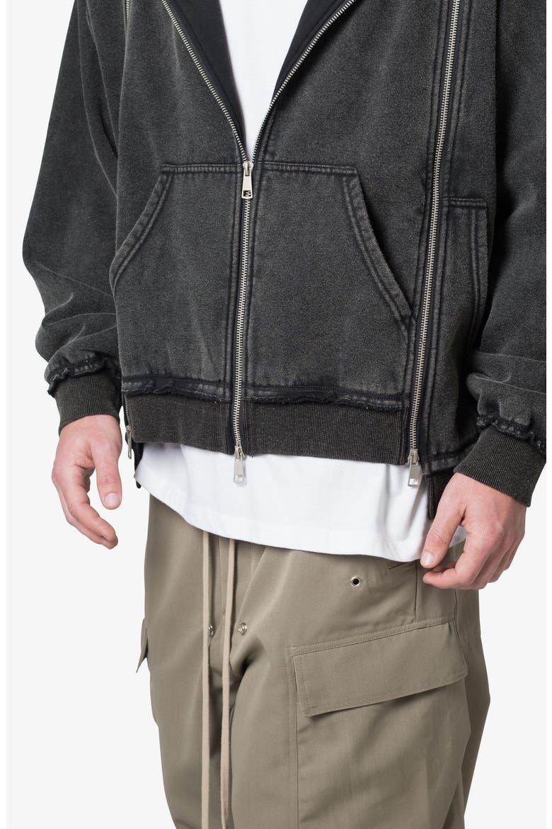 Multi Zip Hoodie, Alternate, color, WASHED BLACK