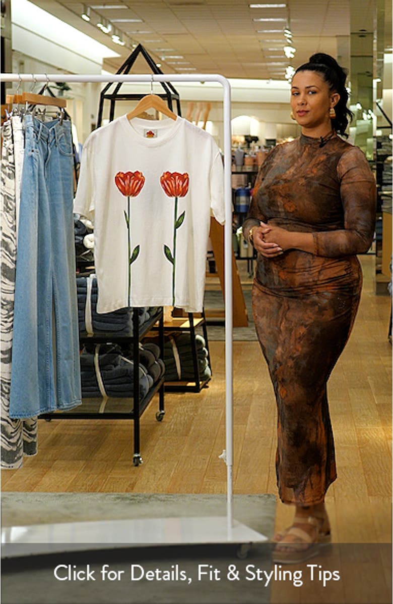Tropical Rose Organic Cotton T-Shirt, sales video thumbnail